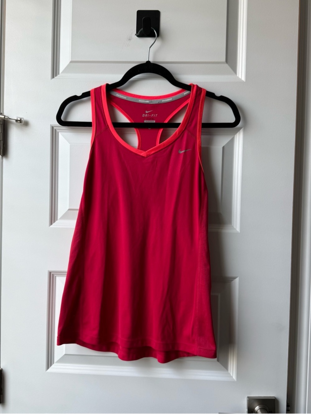 Nike Dri-FIT Pink Red Racerback Tank Top Running Workout Athetic Activewear S